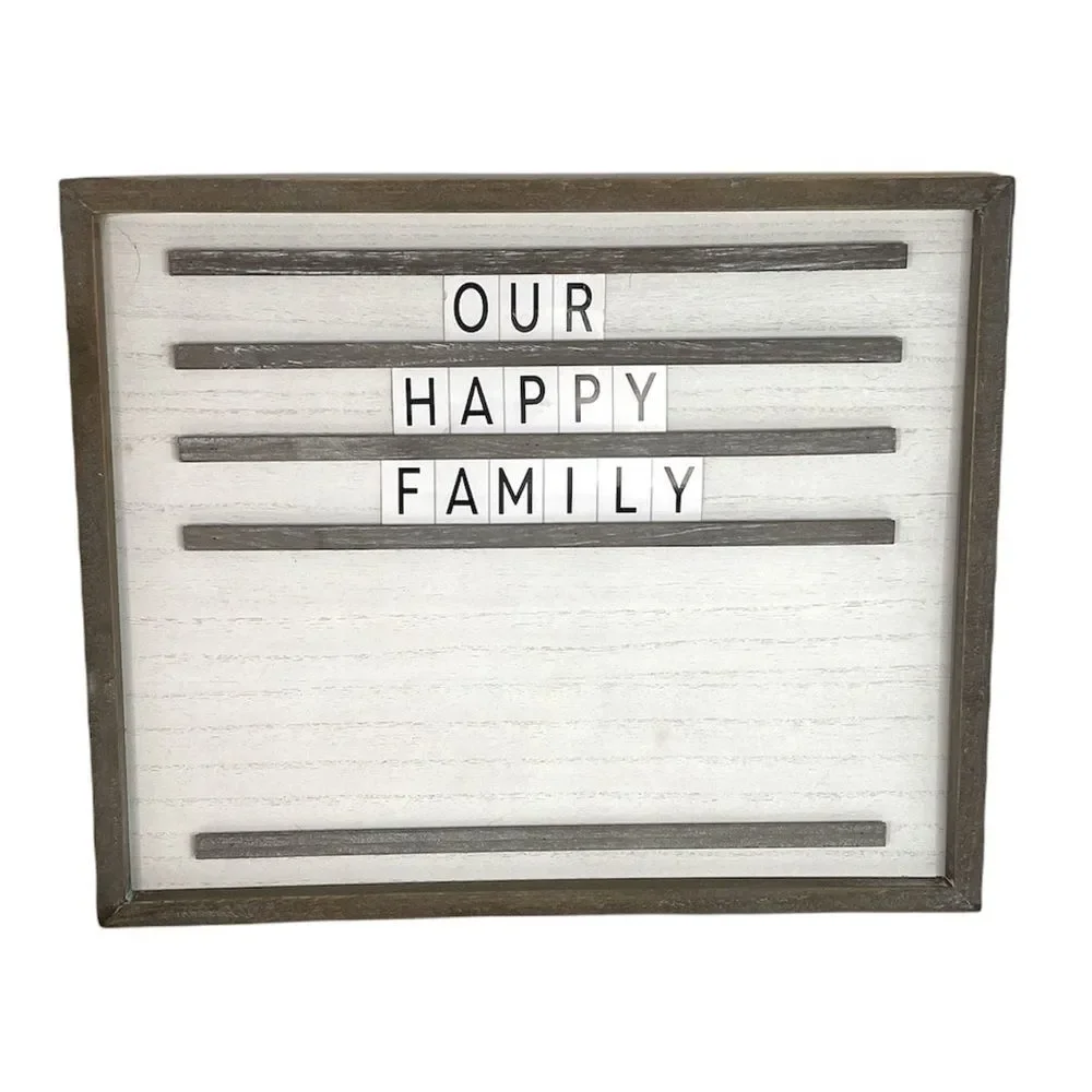 Customizable Letter and Photo Board Gray White 17 x 14 inches